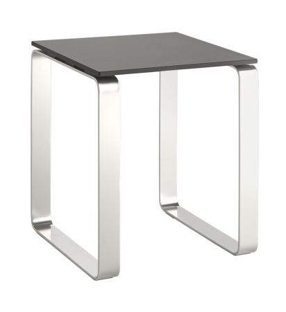 Gedy, квадратный стул, цвет хром - пластик антрацит, артикул 6073(85)