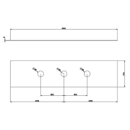 GESSI 316 Пластина на 3 отверстия для монтажного бокса, цвет: brushed black metal pvd, артикул 54593#707