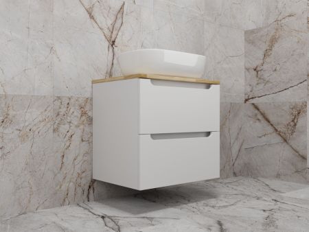 Тумба подвесная "Бали 60" 2 ящика со столешницей БЕЛЫЙ СОФТ, артикул ЛС-00002337