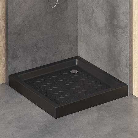 Душевой поддон керамический, квадратный, черный RGW CR, артикул 19170199-04