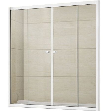 Шторка на ванну Cezares Relax VF-2 150х145 профиль Белый стекло прозрачное, артикул RELAX-VF-2-150/145-C-Bi