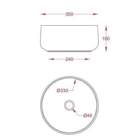 ARTCERAM COGNAC Раковина настольная Ø 35 см, цвет матовый черный, Saniglaze, артикул COL004 17 34