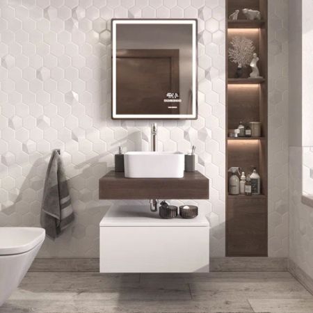 Тумба подвесная без столешницы Velvex Unit tp.UNI.60.1Y белый матовый, 60 см, артикул tp.UNI.60.1Y белый матовый