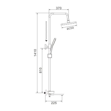 Душевая система Shevanik S4726, хром