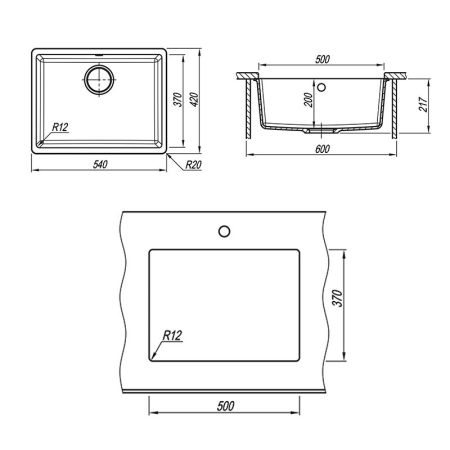 Кухонная мойка Florentina МАДЕНА 22.510.D0500.202, шампань, артикул 22.510.D0500.202