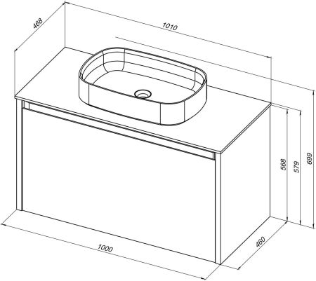 Тумба под раковину Allen Brau Fantasy 100 1.11004.PWM папирус матовый, артикул 1.11004.PWM