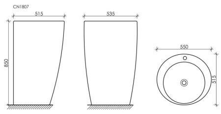 Умывальник-моноблок CN1807, артикул CN1807