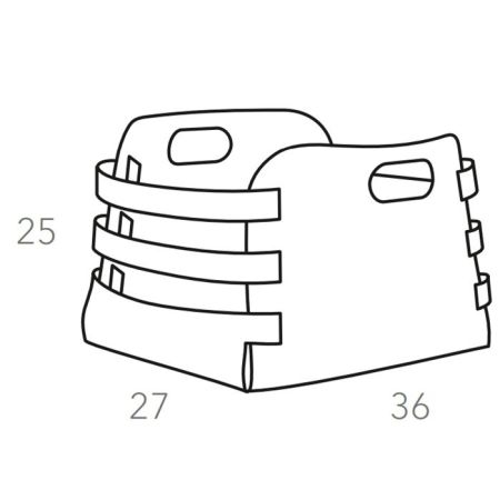 Colombo Adj Корзина Riga,27x36H25 см, цвет: серый/черный, артикул BADJ9687-0301