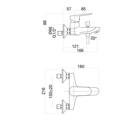 Смеситель для ванны Fiore KEVON BLACK MATT 81NN8152, черный, артикул 81NN8152
