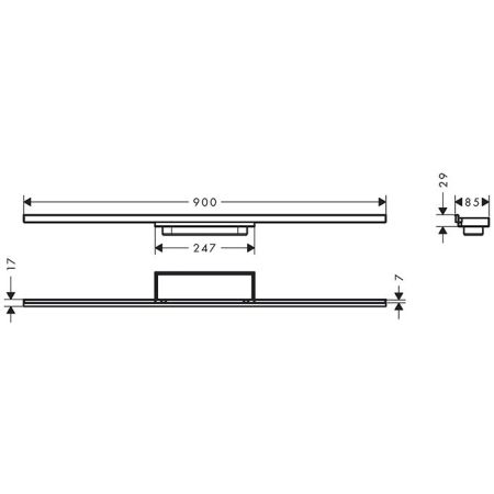 HG RainDrain Minimalistic Внешняя часть трапа для душа 900, хром, артикул 56221000