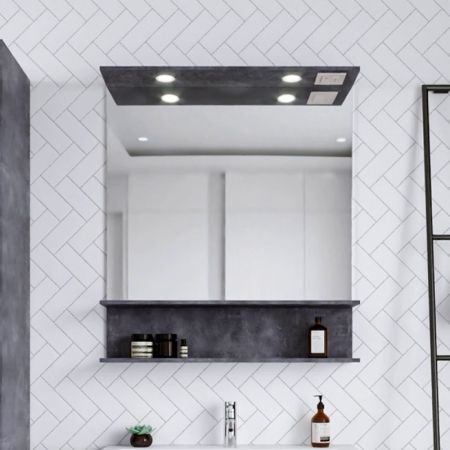 Зеркало Бриклаер ЧИЛИ 80 см, цемент, артикул 4627125415173