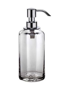 Surya Crystal, дозатор высокий 7х7хh19 см с помпой V6, стекло с эффектом волны, цвет хром