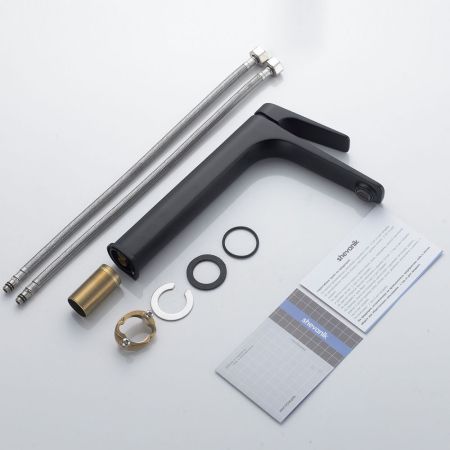 Смеситель для раковины высокий Shevanik S4211H, черный