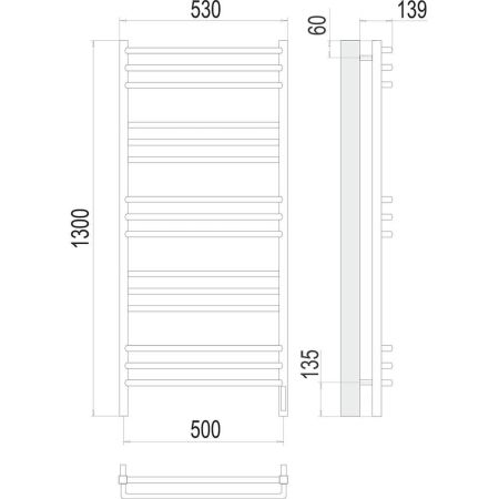 Полотенцесушитель электрический Terminus Соренто П15 50х130, артикул 4670078531483