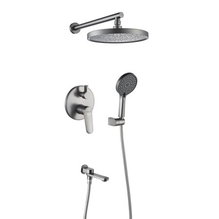 Душевая система встраиваемая Shevanik S4335T, оружейная сталь