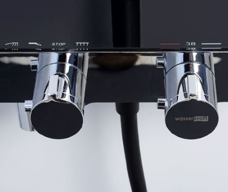 Душевая система WasserKRAFT Thermo A11401 с термостатом Черная глянцевая, артикул A11401