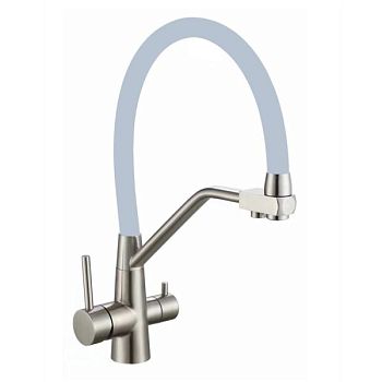 Смеситель для кухни с подключением к фильтру Fmark FS0662-L04, сатин