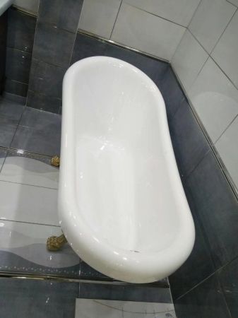 Ванна CLASSIC 170 акриловая отдельностоящая Cerutti SPA (1700x790x750) на львиных алюминиевых лапах  (золото), артикул CT9668