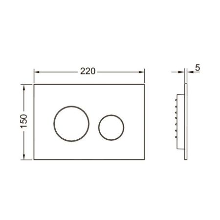 Клавиша смыва, TECE, TECEloop 2.0, для унитаза, ширина, мм-220, глубина, мм-5, высота, мм-150, тип смыва-двойной, тип управления-механический, материал-пластик, цвет-белый, клавиши хром глянцевый, артикул 9240927