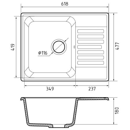 Кухонная мойка GranFest QUARZ 13, белый, артикул 13 белый