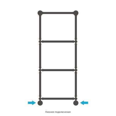 Полотенцесушитель водяной "Ренессанс 1386" 1260х500 (БЕЛЫЙ), артикул 12-0281-1250