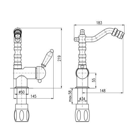 Смеситель для биде Rav Slezak LABE L508.5/9Z, золото, артикул L508.5/9Z