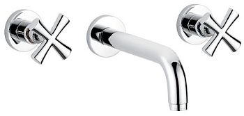 Emmevi Spirit New, встраиваемый в стену двухвентильный смеситель для раковины на 3 отверстия, без донного клапана, цвет хром