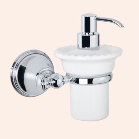 TW Harmony 108, подвесной дозатор для ж/мыла, керамический (белый), цвет держателя: хром, артикул TWHA108cr