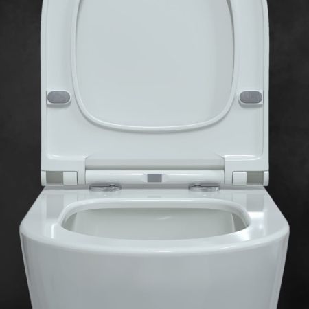 Унитаз BERGES подвесной MASCON  Rimless 57 см, сиденье дюропласт Toma Slim SO, микролифт, быстросьем, артикул 082128