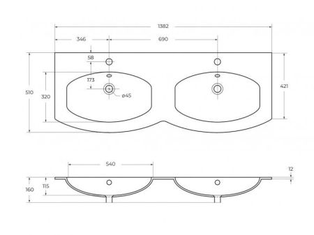 Мебель для ванной CEZARES VAGUE 138, артикул 54837