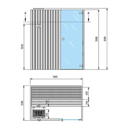 Effegibi Easy Сауна 180х120х200см, цвет: осина натуральная, артикул SA 45 45 0001