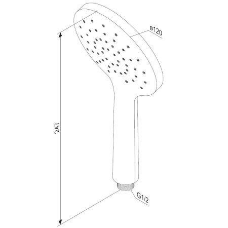 977020300 Jupiter ручной душ, круг 1 функция, черный, артикул 977020300