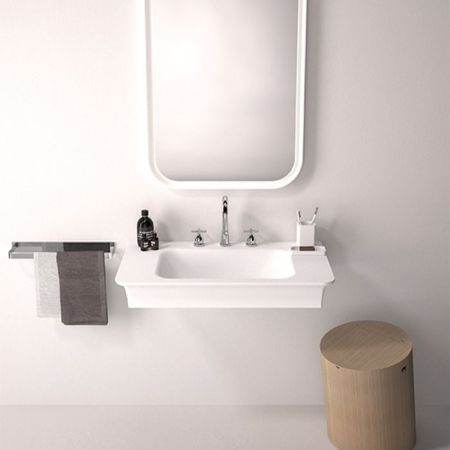 Agape Novecento XL Раковина подвесная 90x55x13 см, 3 отв., цвет: матовый белый, артикул ACER10703RBB *3