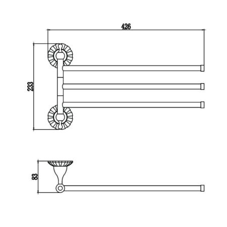 Полотенцедержатель Savol S-08903C, бронза, артикул S-08903C