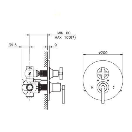 Внутренняя часть, Nicolazzi, назначение-для термостата, стандарт подвода воды-3/4", комплектация-с запорным вентилем, артикул 4910