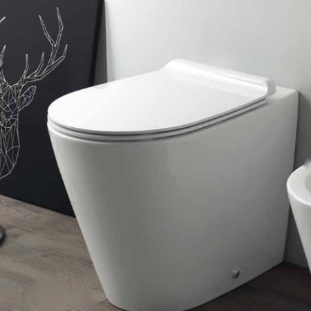 Simas Gambassi Унитаз приставной безободковый 56.5х37,5 см, цвет белый