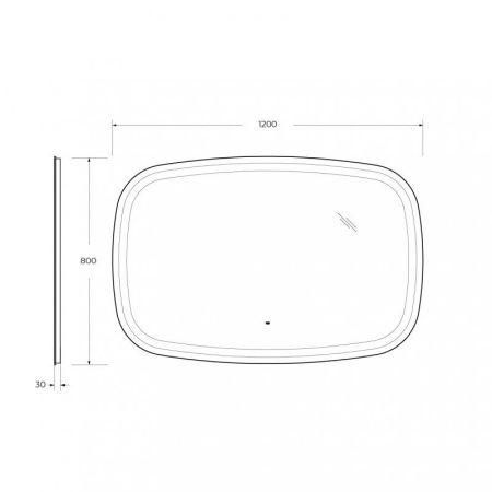 Зеркало MOLVENO CEZARES с контурной подсветкой и датчиком движения, артикул CZR-SPC-MOLVENO-1100-800-MOV