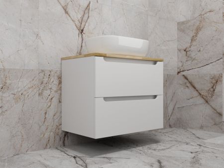 Тумба подвесная "Бали 70" 2 ящика со столешницей БЕЛЫЙ СОФТ, артикул ЛС-00002338