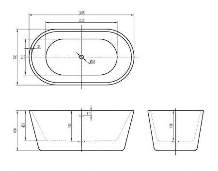 Акриловая ванна BELBAGNO BB306-1775, артикул BB306-1775