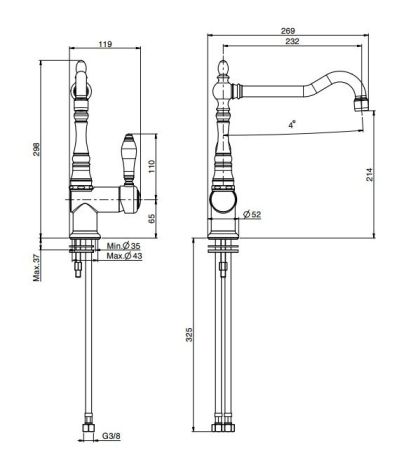 FIMA|Carlo Frattini Kitchen Смеситель для кухни, вращающийся излив, цвет хром, артикул F5417NCR