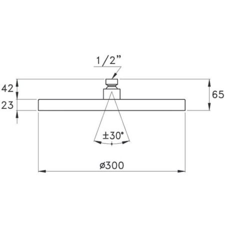 STELLA 316A-300 Верхний душ Ø300 мм., цвет Nickel lucido PVD