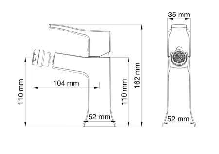Смеситель для биде WONZON & WOGHAND FLEX, Брашированный никель (WW-88016072-BN), артикул WW-88016072-BN