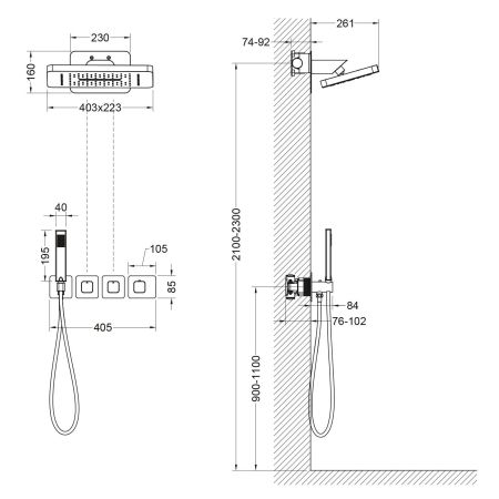 Душевая система встроенная с термостатом Timo Petruma SX-5249/00SM хром, артикул SX-5249/00SM