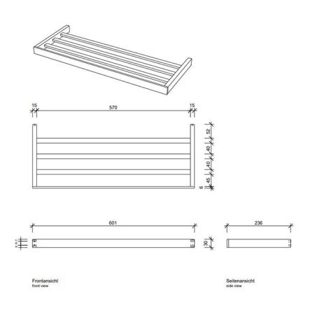 Decor Walther Contract Полотенцедержатель 60см., подвесной, цвет: хром, артикул 0651400
