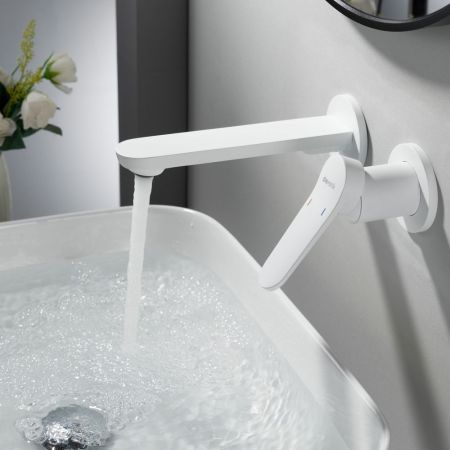 Смеситель для раковины встраиваемый Shevanik S4341C, белый