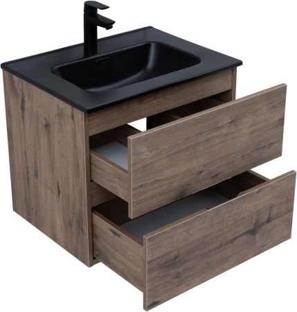 Тумба под раковину Aquanet Алвита New 60 2 ящика, дуб веллингтон табак, артикул 00334184