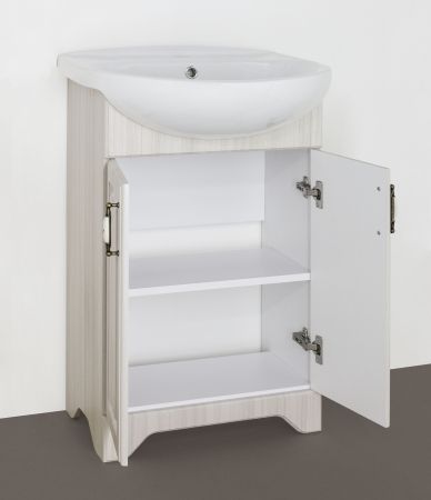 Тумба "Олеандр-2 55" под умывальник Антик 55, Люкс рельеф пастель, артикул ЛС-00000198