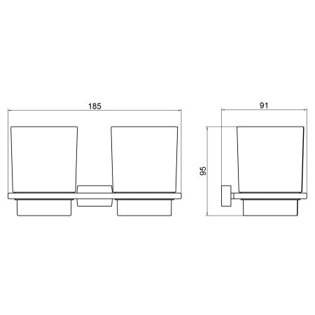 Стакан для зубных щеток двойной Timo Torne 43034/03 черный, артикул 43034/03
