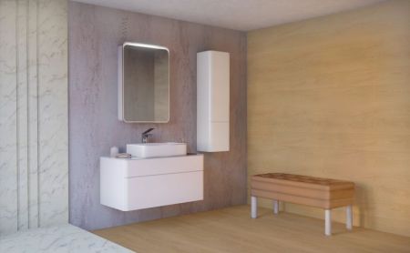 Тумба под раковину Raval Pure 100 подвесная Белая