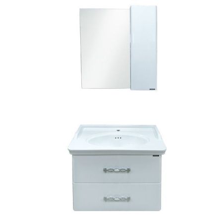 Зеркало со шкафом Comforty Неаполь 80 4147561 Белое, артикул 4147561